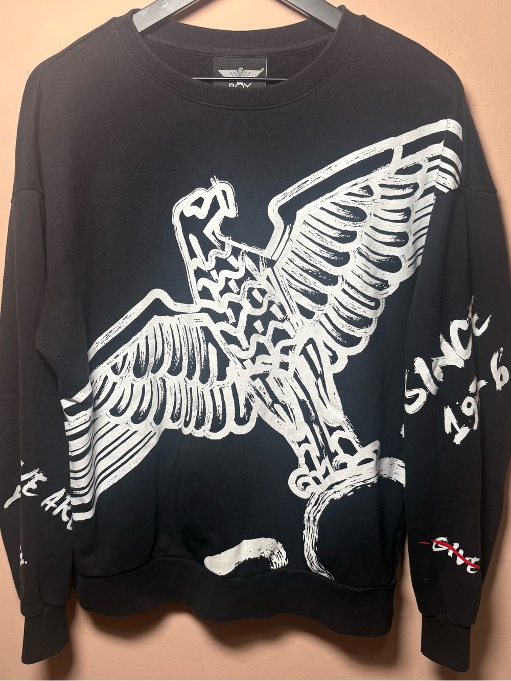 BOY London Eagle Graphic Crewneck Sweatshirt Black Medium